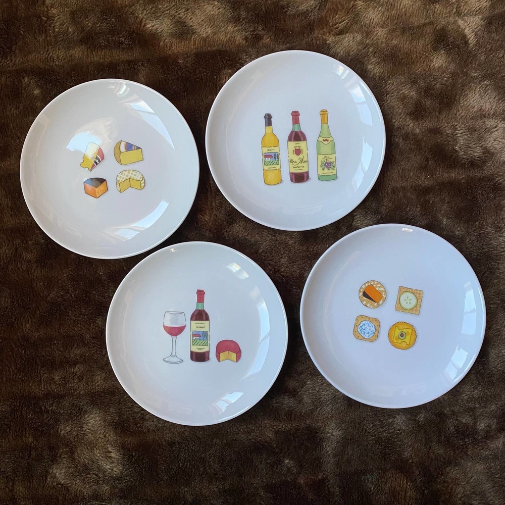 Nancy Green 2001 Boston Warehouse Wine & Cheese Dessert Snack Appetizer Plates